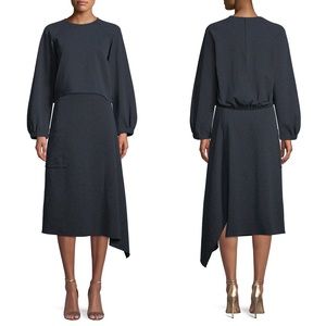 Tibi Eclipse Origami Pique Asymmetrical Skirt